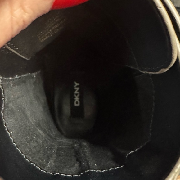 DKNY Metallic Silver Combat Boots - Picture 10 of 10